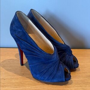 Christian Louboutin Royal Blue Peep-Toe Heels